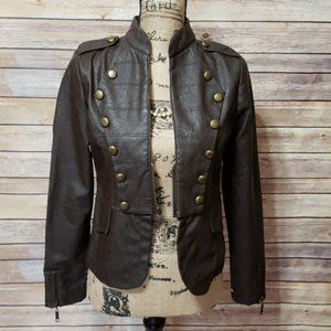Wet Seal Brown Faux Military Jacket